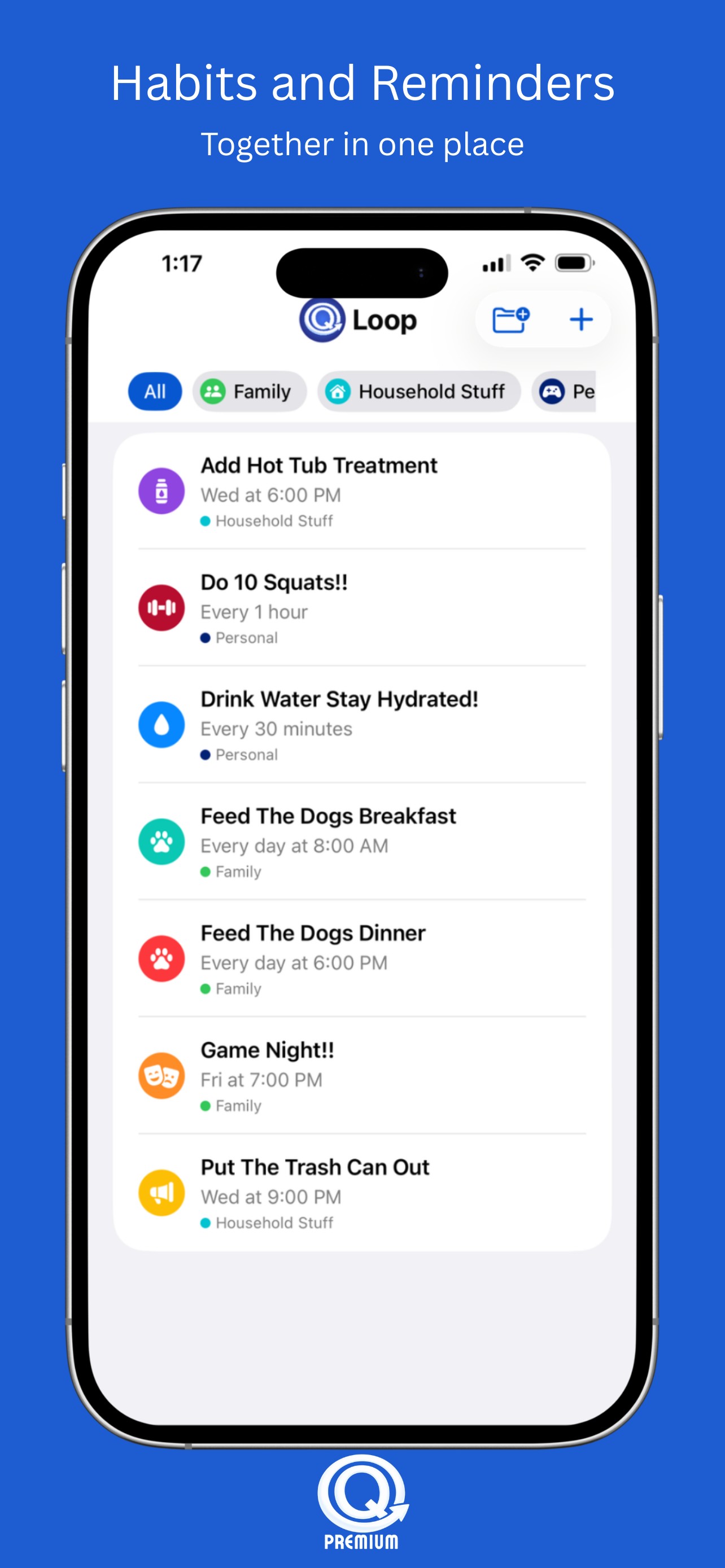 QLoop premium - habits and reminders together