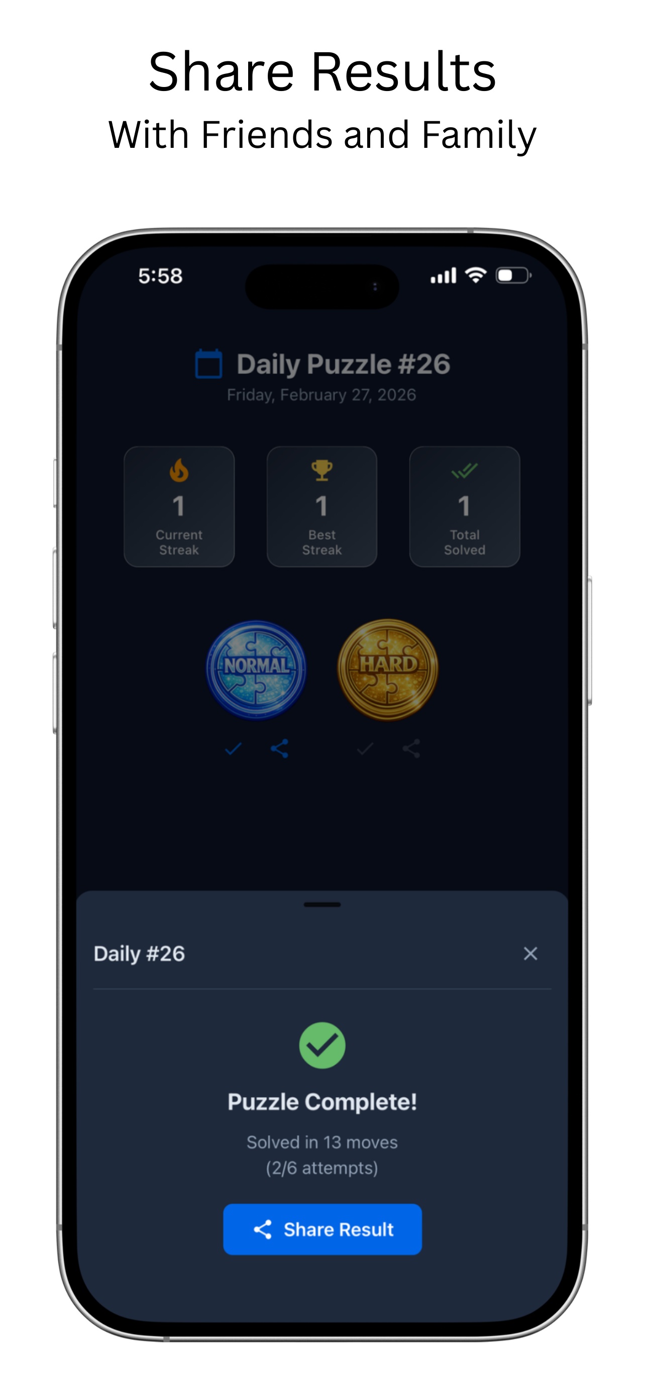 SliceSum - share results with friends and family